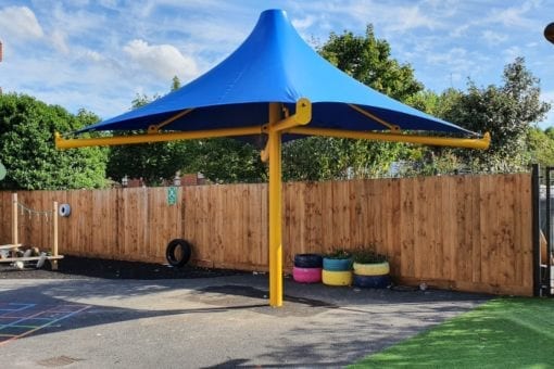 Fabric canopy we designed for Charles Darwin Primary School