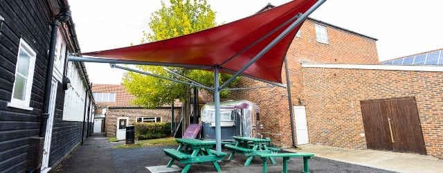 Fabric shelter we made for Hillview School for Girls