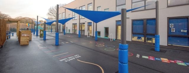 Playground shade sails we designed for Glenwood School