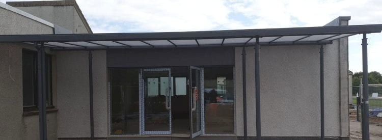 Lochside Primary School Straight Roof Canopy Polycarbonate roof canopy we installed at Lochside Primary School