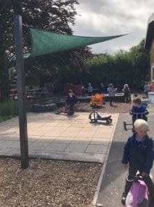 Shade sail we donated to Stottesdon Primary School