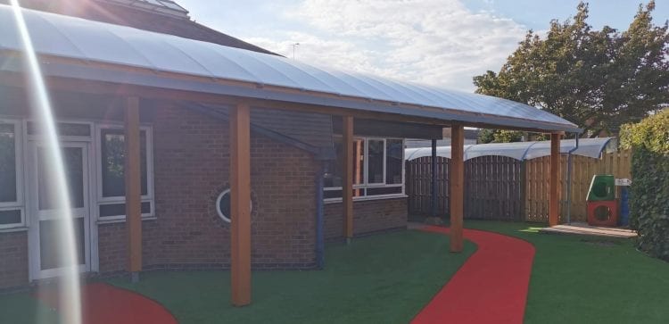 Playground shelter we made for St George's Catholic Primary School