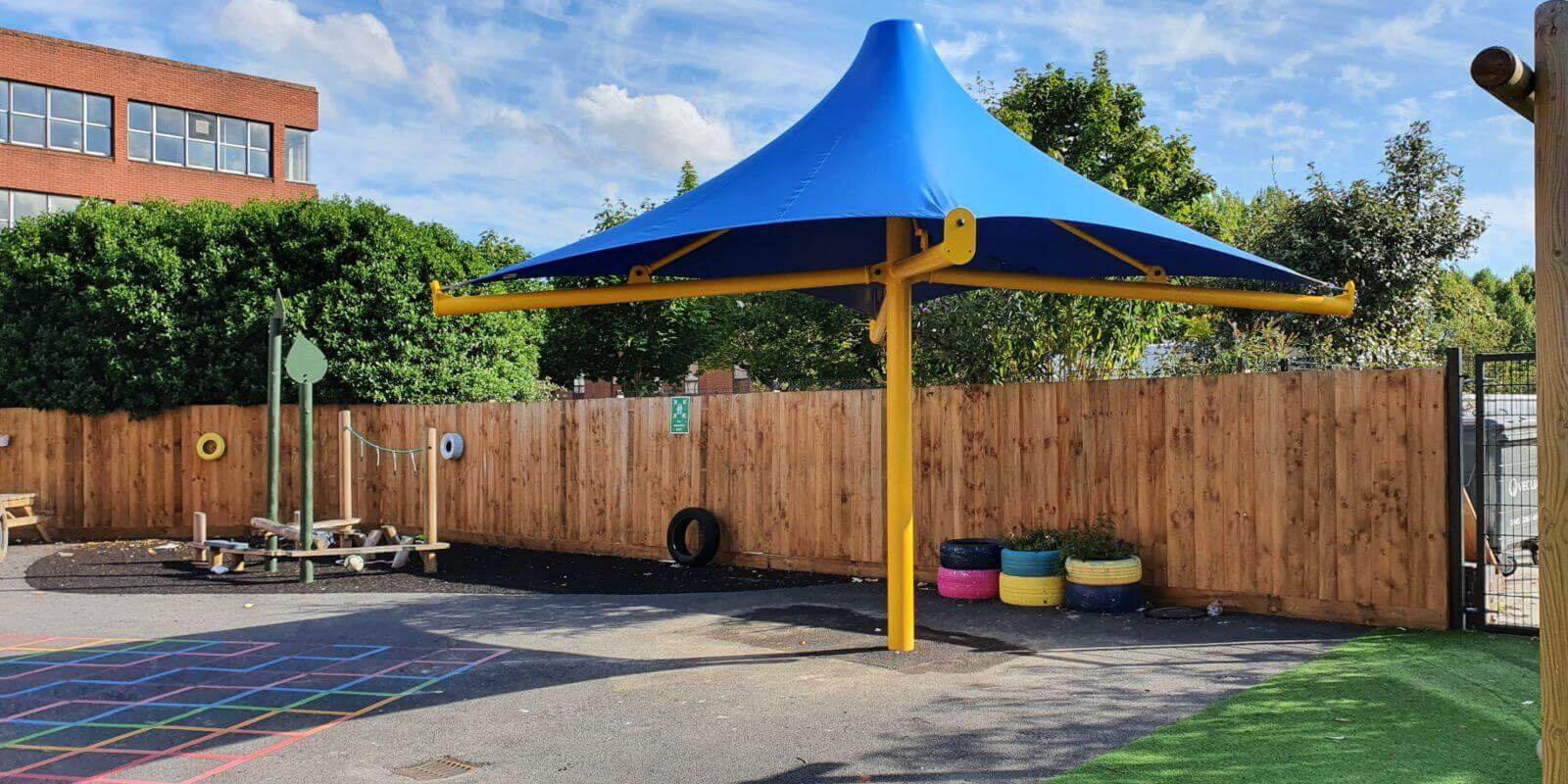 Playground umbrella shade installed at Charles Darwin Primary School