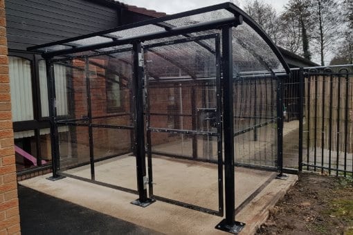 Secure buggy shelter we designed for Blakenhall Family Centre
