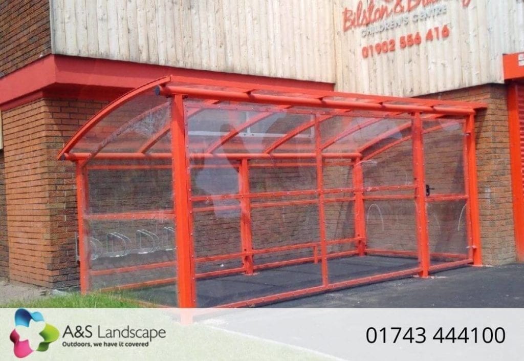 Secure buggy shelter we designed for Rocket Pool Nursery