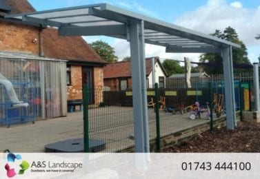 Cantilever shelter we fitted at Mereside Farm Children's Nursery