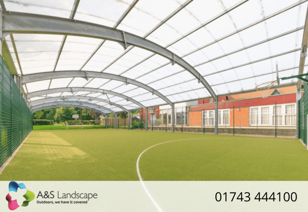 Covered MUGA we designed for Haileybury School