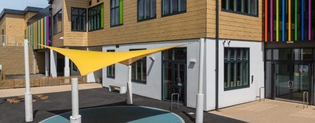 Fabric canopy we installed at Pontprennau Primary School