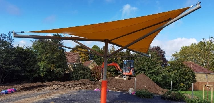 The Austen Academy Fabric Shelter Fabric shelter we installed at The Austen Academy