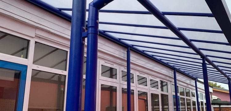 Bierton Combined School Straight Roof Canopy Straight roof canopy we designed for Bierton Combined School