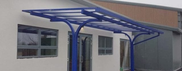 Straight roof canopy we designed for Hafod Y Wern