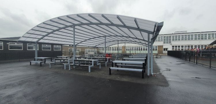 John Taylor High School Curved Roof Canopy Curved roof canopy we made for John Taylor High School