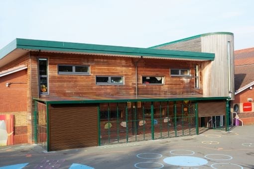 Enclosed canopy we installed at Forest Park School