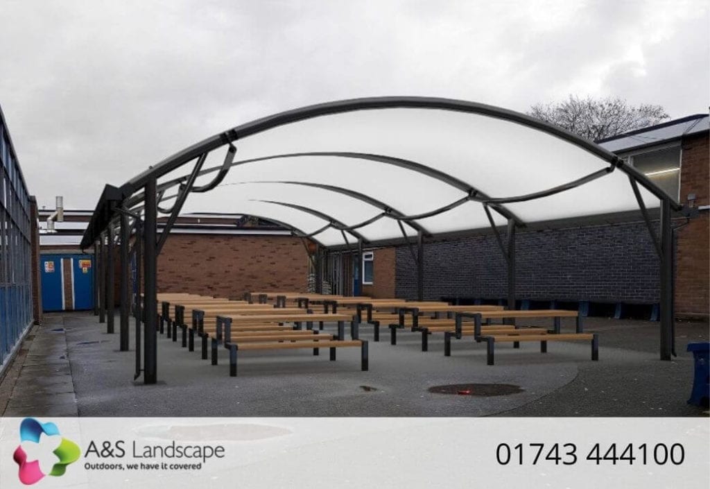 Fabric Curved Roof Dining Canopy