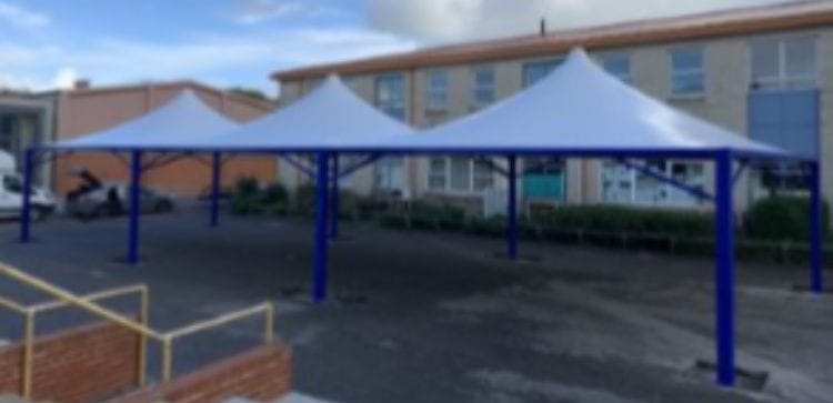The Harvey Grammar School Fabric Shelters Fabric shelters we designed for The Harvey Grammar School