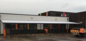 Playground canopy we designed for Hayfield Cross School