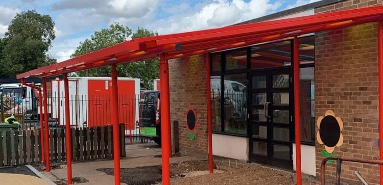 Playground canopy we designed for Kegworth Primary School