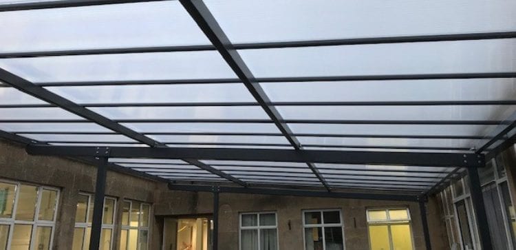 Parkside Cleansing Hub Straight Roof Canopy Straight roof canopy we designed for Parkside Cleansing Hub