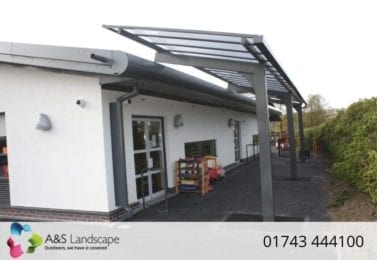 Straight Roof Grey Cantilever Canopy