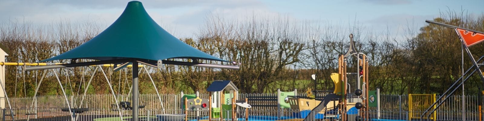 Umbrella canopy we installed at Ashcott Playing Fields