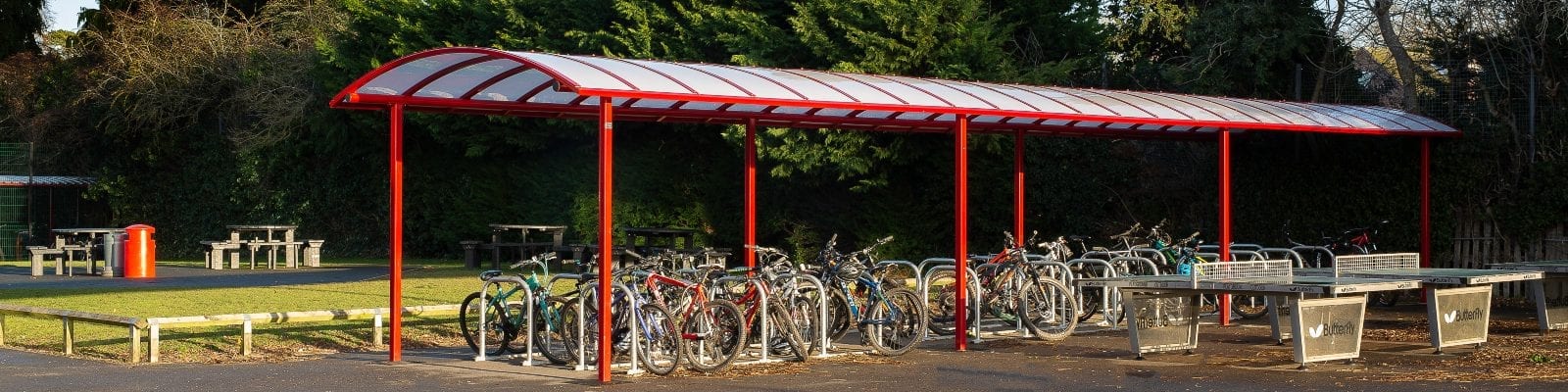 Cycle shelter we designed for Myton School