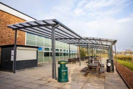Dining area canopy made for The Chantry School