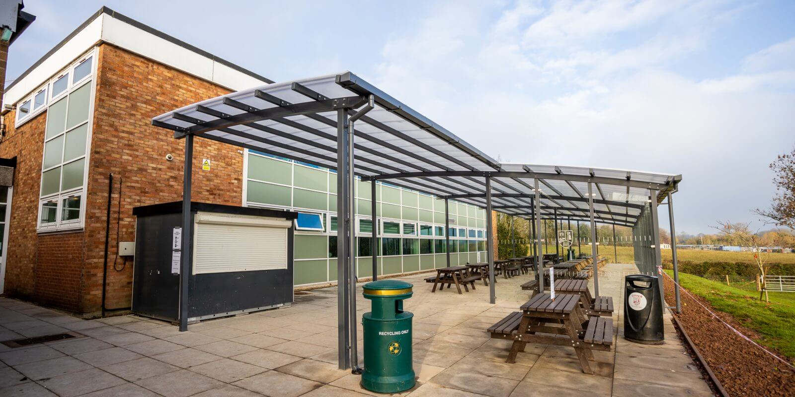 Dining shelter we designed for The Chantry School