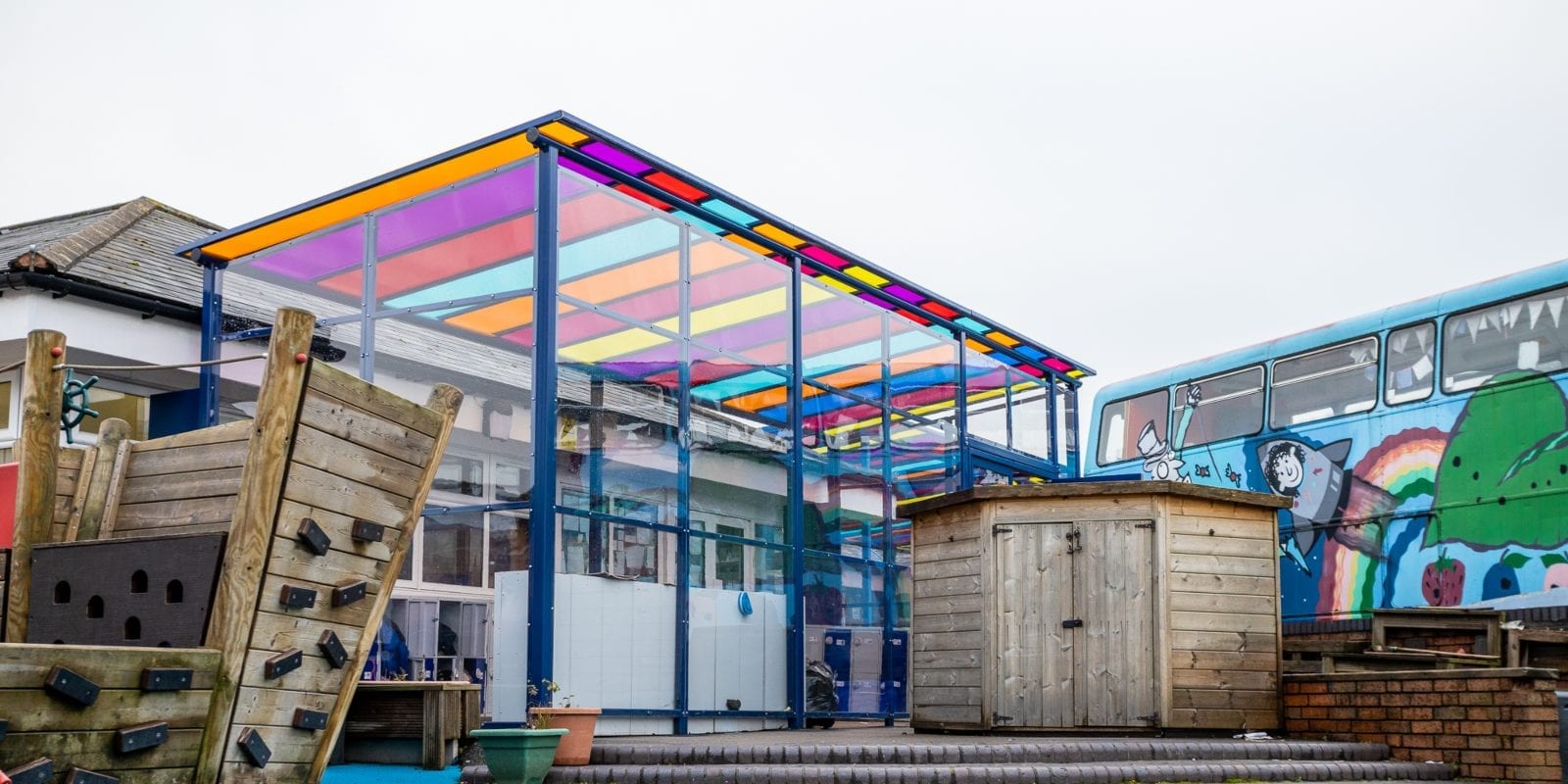 Enclosed shelter we designed for Old Church Primary School