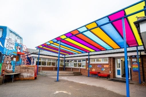 Playground shelter we fitted at Old Church Primary School