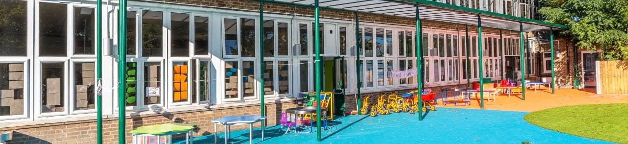 Straight roof shelter we designed for Earlham School