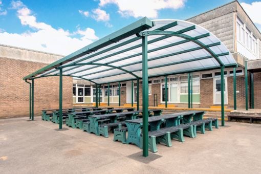 Dining area canopy we designed for St Peter's High School