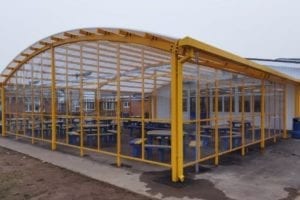 Dining canopy we fitted at St Benedict's Catholic College