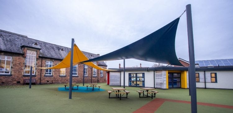 Playground sail shade we made for Winsford High Street Primary School