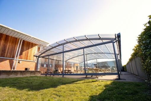 Shelter with sides we made for Lincroft Academy