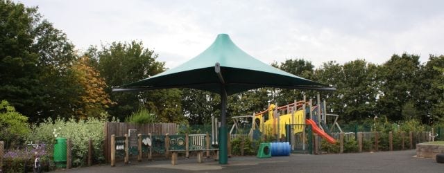 Umbrella shelter we made for The Bridge Primary School