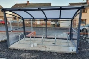 Bike shelter we installed at Cross Arthurlie Primary School