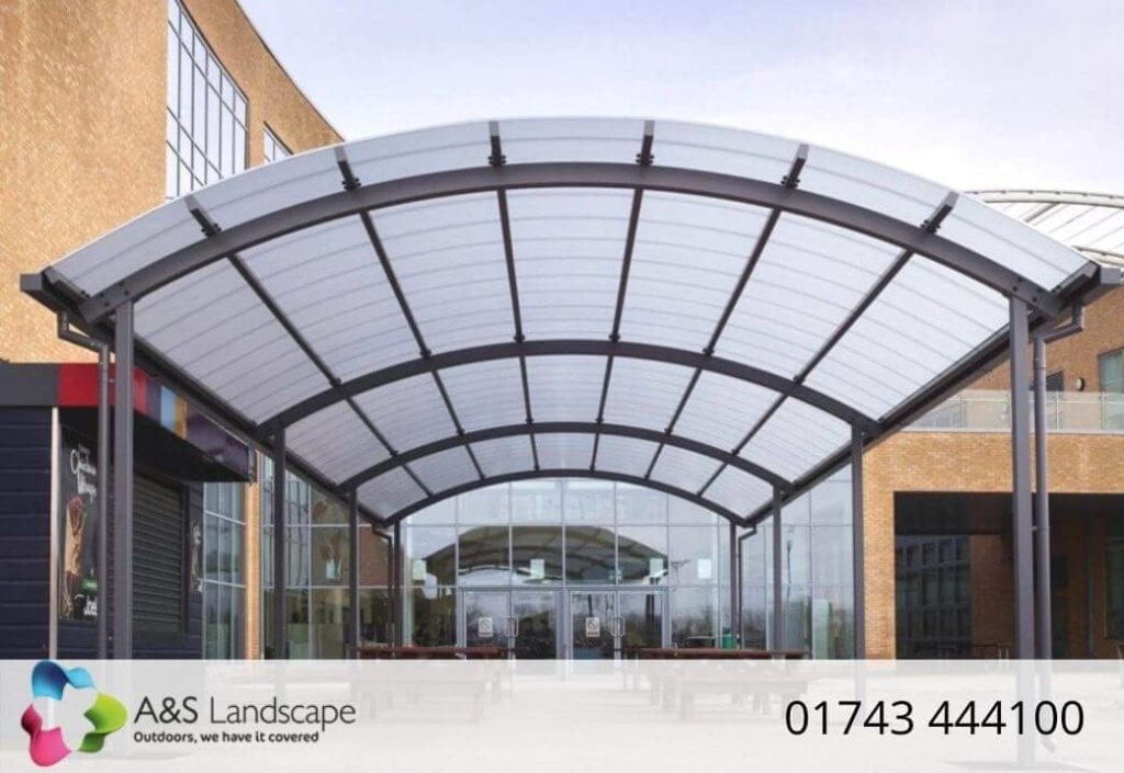 Dining canopy we installed at Blessed John Henry Newman College