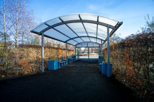 Entranceway shelter we added to Melland High School