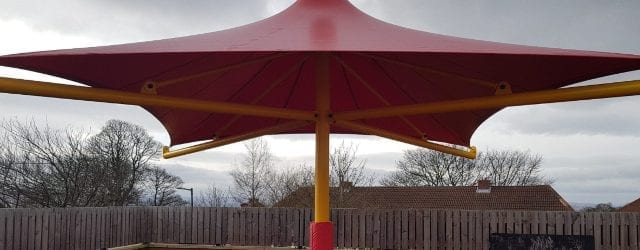 Fabric canopy we installed at Hadrian School