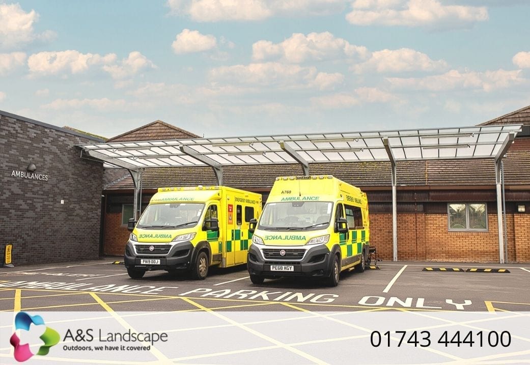 Hospital canopy we installed at Countess of Chester
