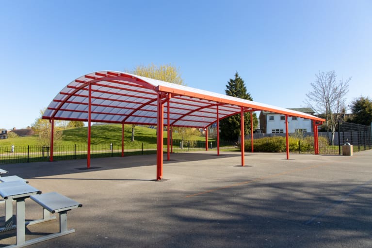 Large freestanding canopy we designed for King Edward Sheldon Heath Academy