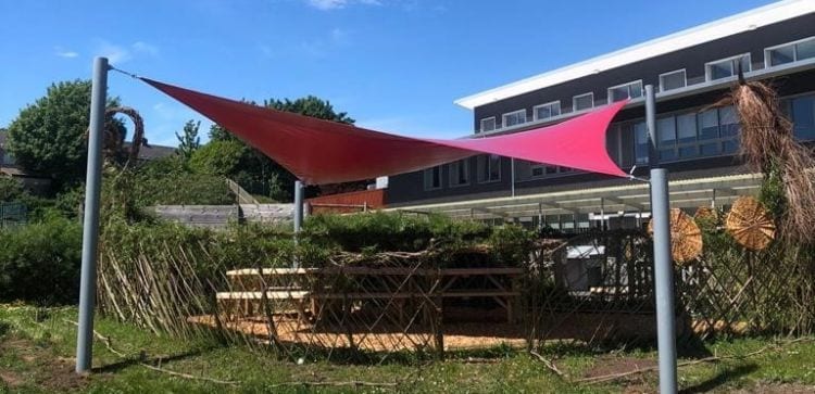 Shade sail canopy we installed at Wilkinson Primary School