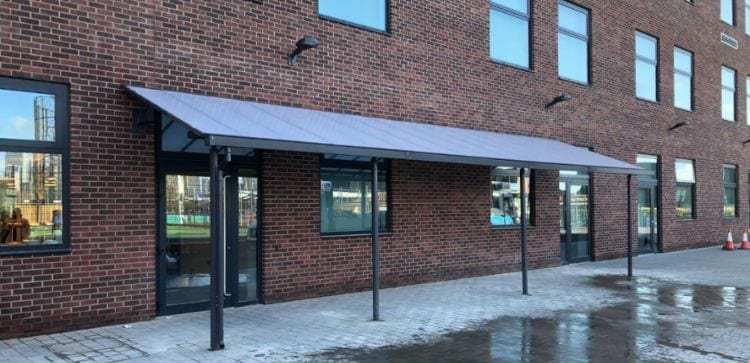 Straight roof canopy we installed at St Magdalene Primary School