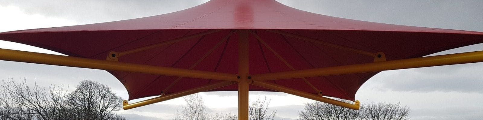 Umbrella canopy we designed for Hadrian School