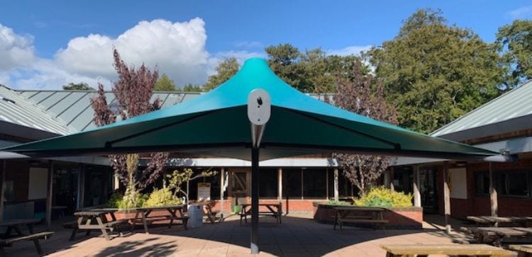 Fabric canopy we designed for Reaseheath College