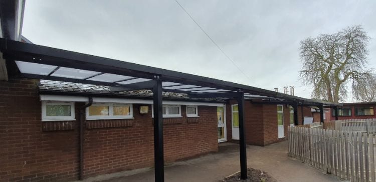 Bespoke canopy we designed for St George's Junior School