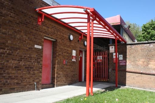 Covered walkway we designed for Royal Mail Middleton