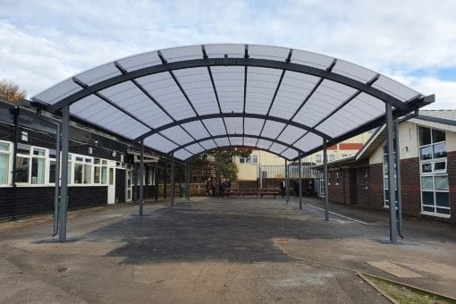 Dining area shelter we designed for The Pingle Academy