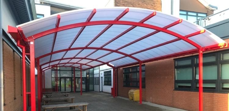 Dining canopy we installed at Cardinal Langley RC High School