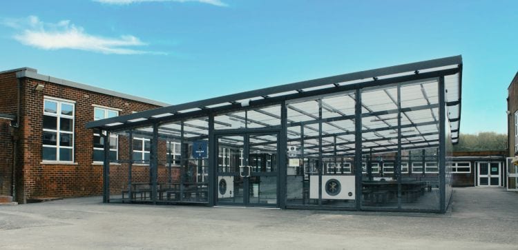 Enclosed dining shelter we designed for St Gabriels High School